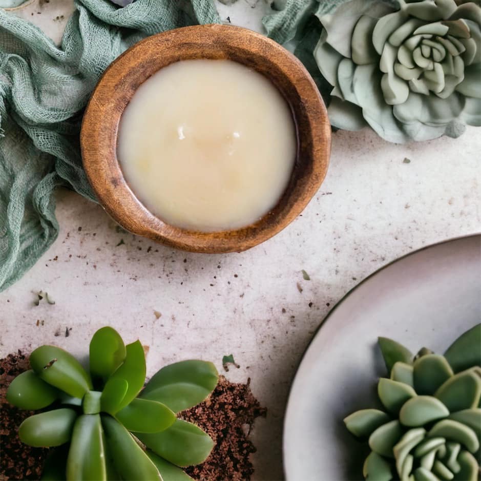 Wooden Bowl Candle - Plain Circle