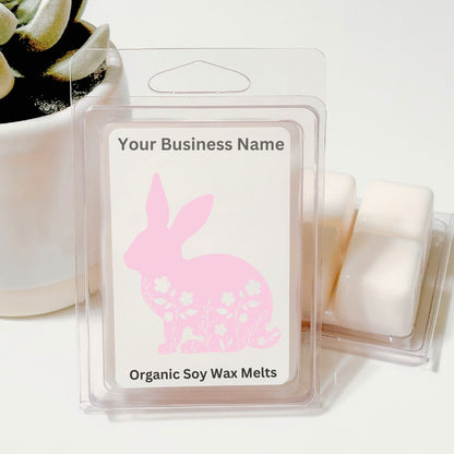 Floral Pink Bunny - Easter Soy Wax Clamshell (Customizable)