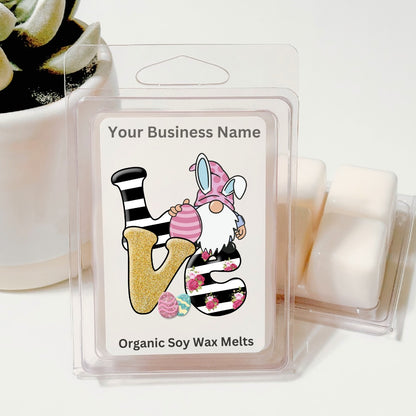 Love Bunny Gnome - Easter Soy Wax Clamshell (Customizable)