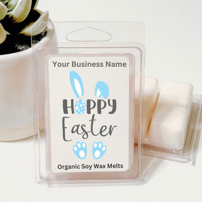 Hoppy Easter Blue Bunny - Easter Soy Wax Clamshell (Customizable)