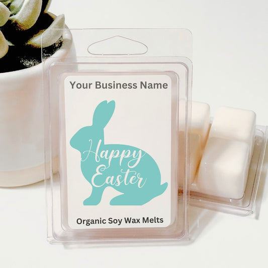 Happy Easter Mint Bunny Script - Easter Soy Wax Clamshell (Customizable)