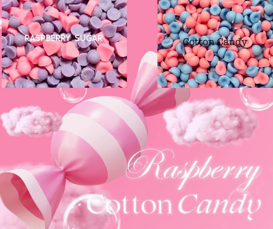 Raspberry Cotton Candy - Blended Scoopies Dots Mini Wax Melts (Scoopable) - 3oz