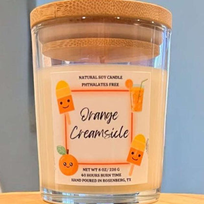 8oz Bamboo Glass Jar Candle - Orange Creamsicle