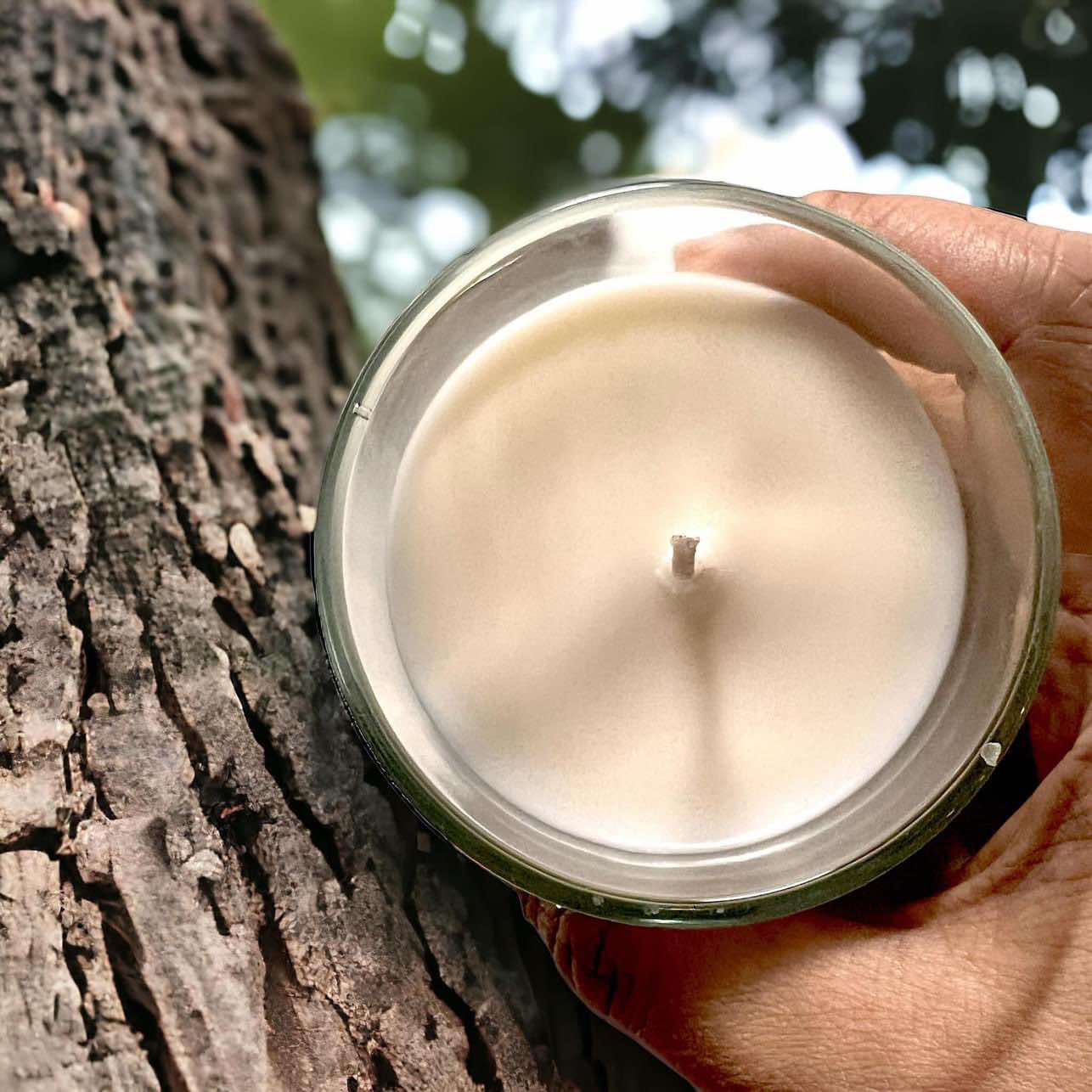 8oz Bamboo Glass Jar Candle - Lavender & Vanilla