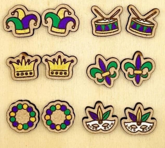 Mardi Gras Earstuds [MOQ 12]