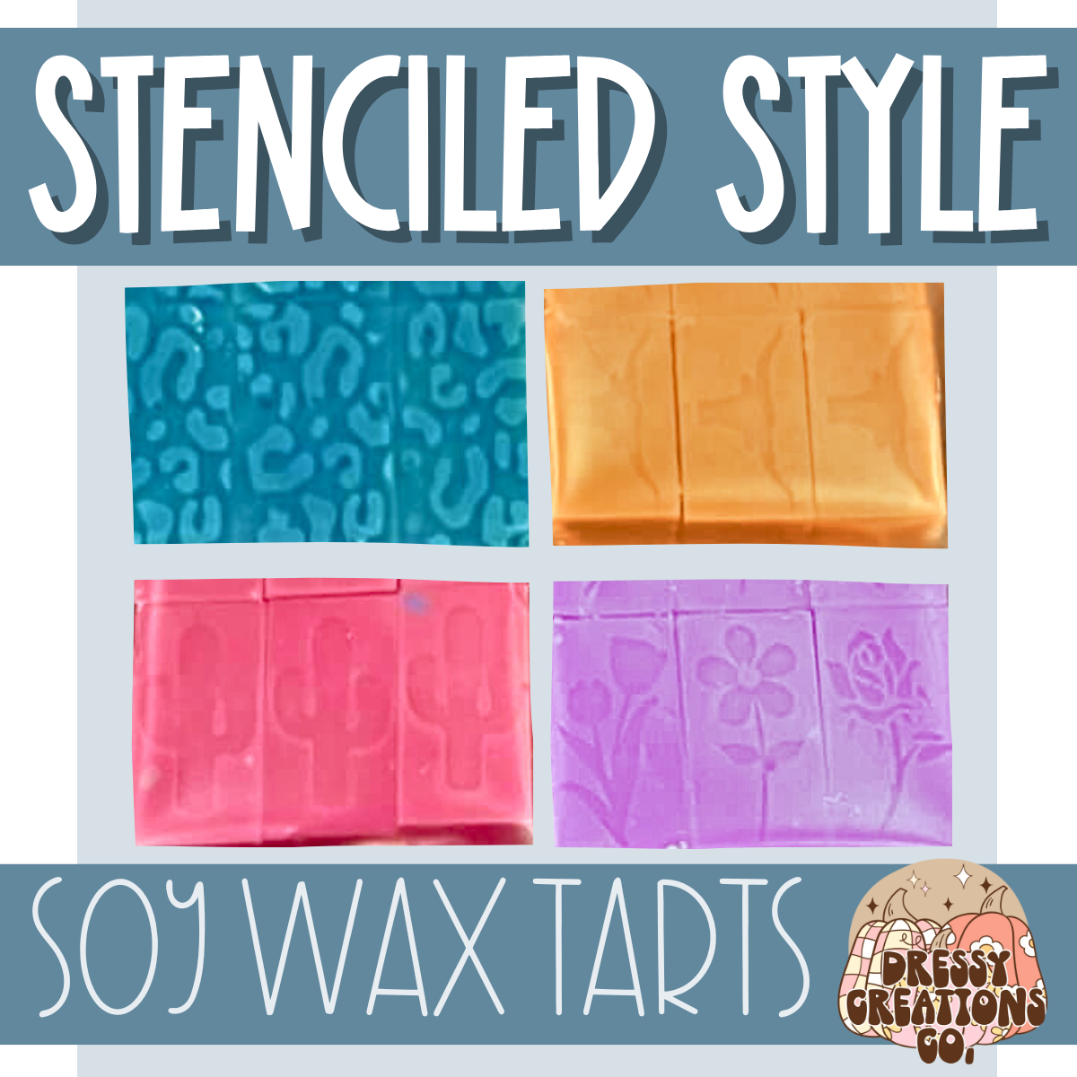 Stenciled Style Wax Tarts (2oz) !MOQ 12!